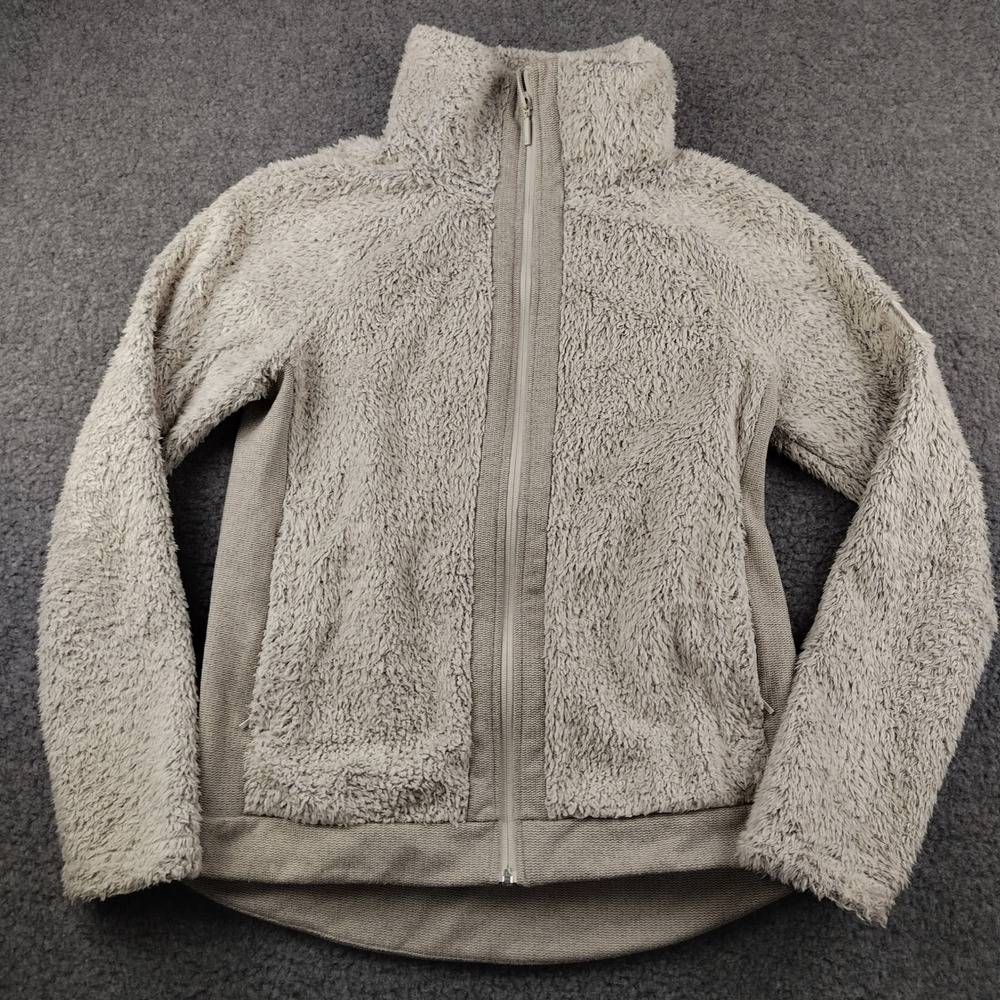 The North Face Womens Osito Hybrid Full Zip Fleece Jacket Cream Grey Medium